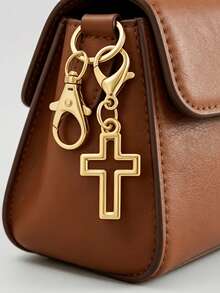 18pcs Minimalist Hollow Cross Pendant Keychain, Fashion Bag Charm Accessory, Easter Gift, St. Patrick's Day, Small Gift For Colleagues And Friends, Birthday Exquisite Gift, Holiday Decoration Essential Hanging Ornament - Multicolor - View 5