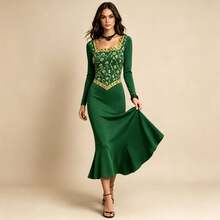 Women Long Dresses - Green - View 3