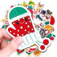 50pcs Cartoon Christmas Element Paper Labels Doodle Stickers, Suitable For Teachers, Parents, Classroom Learning Rewards, Gift Labels, Envelope Seals, Office Gift Packaging Stationery Stickers - Multicolor - View 7
