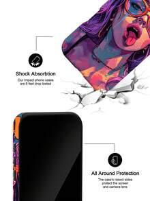 Koolife Girls Theme Phone Case, Smooth Hard Shell Design, TPU And Printed Material, Scratch-Resistant Durable Shockproof, Compatible With IPhone 11, 12, 13, 14, 15, 16, 17/18 Series (Including Pro And Pro Max Versions) - Purple - View 3