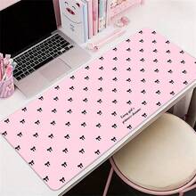 Leather Office Desk Pad Protector, Korean Ins Style Cute Pink Full-Screen Bow Pattern Mouse Pad, Waterproof Anti-Slip PU Gaming Desk Mat For E-Sports Players - View 6
