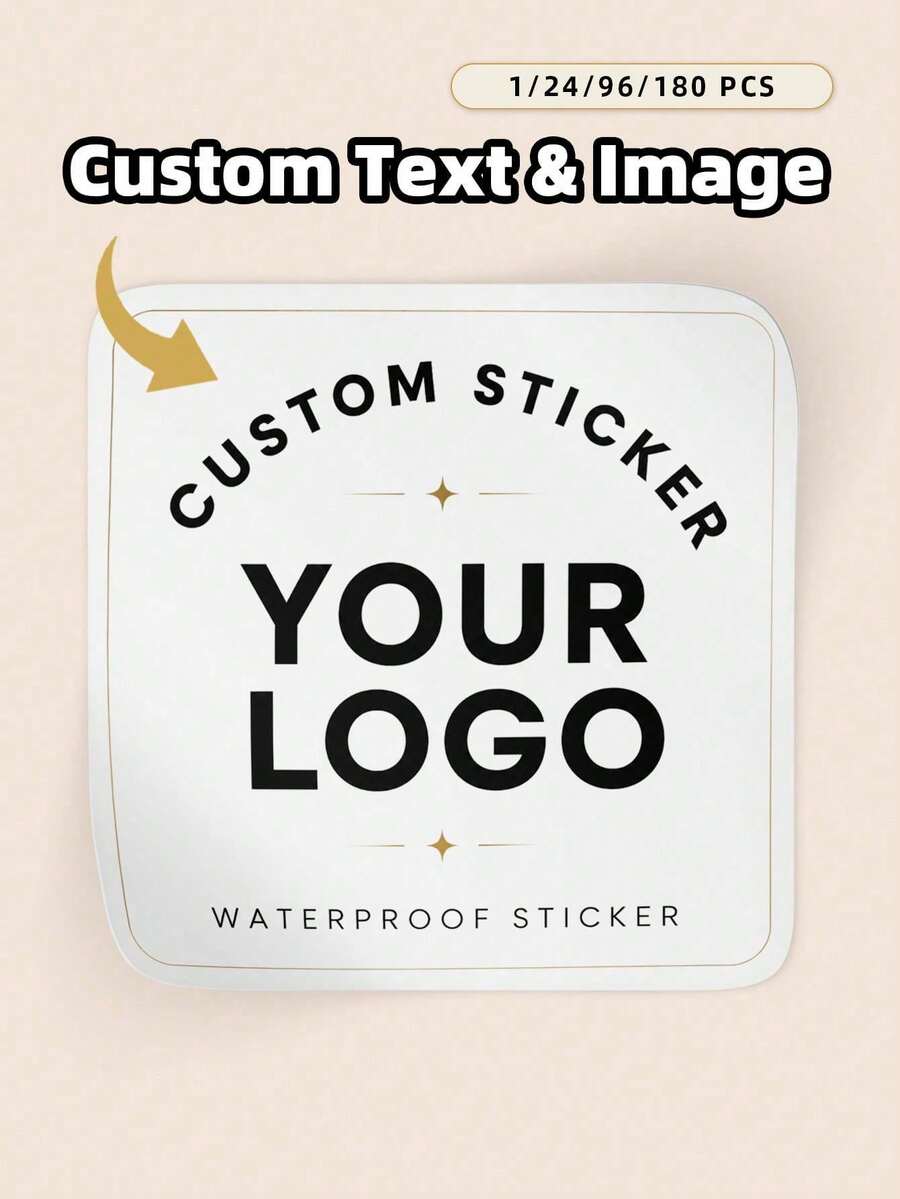 1/24/96/180pcs Customizable Waterproof & Oil-Resistant Stickers, Customizable Text, Suitable For Planner Decoration, Luggage, Envelope Sealing, Gift Packaging. Perfect For Best Friends, Brothers, Friends, Family, Partners, Newlyweds, Multiple Sizes Suitable For Graduation Ceremony, Wedding Party, Housewarming Party, Birthday Season - Multicolor - View 1