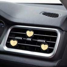 4pcs Water Ripple Heart Car Air Vent Decor, Minimalist Fashion, Suitable For Women's Car Interior Accessories, Holiday Gift Choice, Fragrance-Free - For Decoration Only - A - View 2