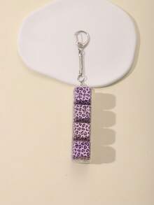 4-Key Retro Leopard Print Mechanical Keyboard Stress Relief Keychain Toy, Car Key Chain, Car Accessory, Backpack Pendant, Adult Fidget Keychain, Fun Square Pressure Relief Keychain, Party Office Student Teacher Christmas Valentine's Day Birthday Wedding Gift - Multicolor - View 14