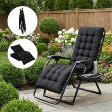Adjustable Folding Lounge Chair, Portable Outdoor Recliner with Sturdy Frame, Foldable Sun Lounger for Beach Camping Patio Poolside Office Napping - 66 cm - Übersicht 3