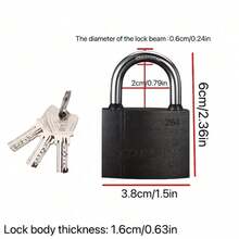 2 Heavy Duty Metal Padlocks With 3 Keys - Indoor/Outdoor Weatherproof Security Locks | Rust-Resistant Copper Core, Dust Cover And Steel Chain - Suitable For Gates/Sheds/Lockers/Cages (Padlock Set) - Black - View 11