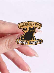 3Pcs Funny Spanish Meme Cat Enamel Brooch Set, Cartoon Lapel Pin Pack, Badge For Backpack Jacket Clothing Decor - Multicolor - View 7
