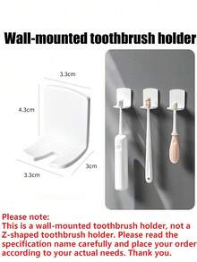 This Cute Cat-Shaped Wall-Mounted Storage Rack Functions As Both A Toothbrush Holder And A Cable Clip. It Features A Drill-Free Hook Design, Suitable For Bathroom Counters, Desks, And Charging Cable Organization, Making It Practical And Aesthetically . - Multicolor - View 10