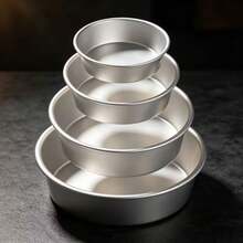 Round Aluminum Cake Mold, 4/5/6/7/8 Inch, Anodized Non-Stick With Fixed Bottom. Perfect For Making Cream Cakes, Wedding Cakes. - View 2