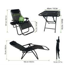 Adjustable Folding Lounge Chair, Portable Outdoor Recliner with Sturdy Frame, Foldable Sun Lounger for Beach Camping Patio Poolside Office Napping - 66 cm - Übersicht 14