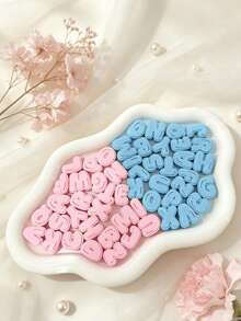 1 Set 26pcs Sweet Macaron Letter Beads, Hollow Design DIY Handmade Beads, Bracelet Keychain Pendant Making Accessories, Creative Character Decorative Loose Parts, Handmade Jewelry Assembly Materials, Craft Decorative Small Items, Best Gift Choice - Multicolor - View 4