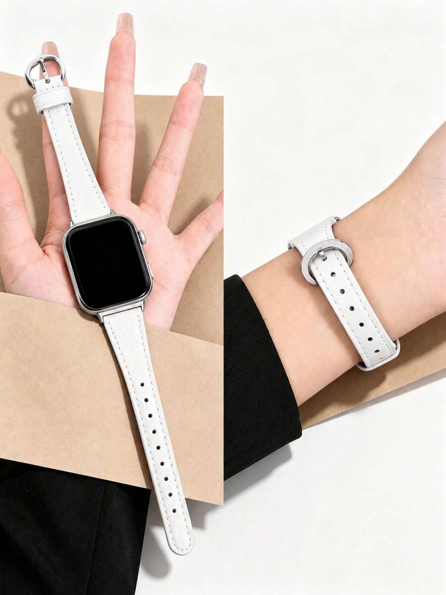 1件馬蹄扣女款皮革手錶錶帶，相容於華為智慧手錶/手環 Fit 1/Fit 2/Fit 3/Fit 4/Fit 4Pro/Fit 5/Fit 5Pro 腕帶