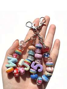 12/24/40pcs Creative Beaded Keychain Set, Women's Key Ring Set, Suitable For Bags And Cup Charms, Car Keychains, Perfect Gift For Her/Him, Back To School, Teacher's Day, Thanksgiving, Christmas - Keychain Accessory Kit - View 5