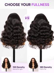 MEGALOOK 6"X6" Lace Front Wavy Human Hair Wig, Pre-Cut 6" Depth, Seamless No Glue, Pre-Bleached & Pre-Trimmed, Easy To Wear, 180% Density 6"X6" Lace Parting, Natural Color, Suitable For Beginners, Natural Look - SNatural - View 9