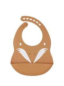 1pc Baby Animal Face Pattern Silicone Bib, 6-Level Adjustable Neck Strap, Bottom Pocket To Catch Food, Suitable For Feeding And Self-Feeding - Multicolor - View 25