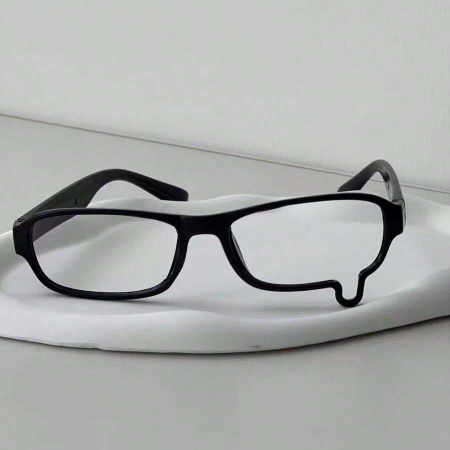 1 Pair Anime Japanese Subculture Cosplay Black Frame Asymmetrical Glasses, Suitable For Photo, Party, Gathering Decoration And Wearing - Multicolor - View 1