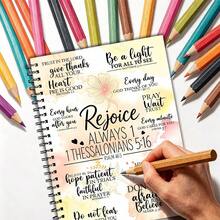 Inspirational Christian Spiral Notebook - "God Is Her Help, She Shall Not Die" Bible Verse Journal, Perfect Religious Gift For Women, School, Work Or Daily Use, 30 Pages Lined - A5 - View 1