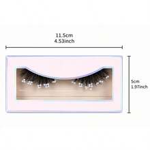 ARISON 1 Pair Eyelashes False Lashes Extension For Halloween Festival Colorful Lashes Handmade Soft And Light Comfortable - Black - View 16