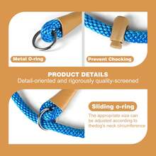 1pc Portable P-Rope Dog Collar, Adjustable Round Rope Slip Collar For Small, Medium And Large Dogs, Sturdy Non-Choking Neck Collar - Blue - View 5
