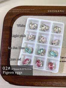 Nail Art Decorations Large Rhinestone 12pcs Set Crystal Rhinestones 3D Nail Stickers Suitable For Gel Nails Shiny - Multicolor - View 9