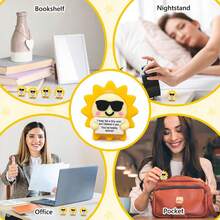 10pcs 3.5cm Inspirational Cute Figurine Decor, PVC Material Cartoon Sun Character Decorative Ornament, Sun Shaped Inspirational Slogan Small Sign, Colorful Cartoon Mini Desktop Decor, Suitable For Home Office Shelf Decoration, Party Gift - Inspirational Sun Figurine - View 2