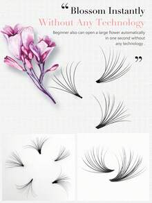 B/C/CC/D Curl Easy-To-Fan Dense Eyelash Extensions Handmade Fan Eyelash Strips Single Eyelashes 0.05/0.07mm Thickness - C - View 3