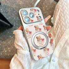 1pc TPU Material Christmas Gingerbread Hot Cocoa Pattern Phone Case Suitable For IPhone 17 Pro Max/17/16 Pro Max/15/14/13/12/11 Full Coverage Anti-Drop Soft Shell Phone Protective Cover - Silver - View 4