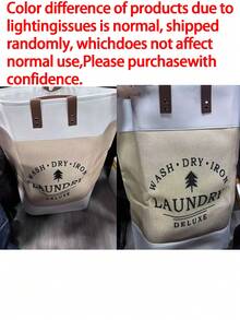 1PC Large‑Capacity Foldable Laundry Hamper, Soft Linen‑Blend No‑Lid Handheld Storage Basket, Multi‑Color Solid Plain Pattern Fabric Material, All‑Season Casual Home Style For Adults, Balcony Bedroom Closet Household Storage Occasion - Multicolor - View 12