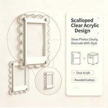 Double-Sided Acrylic Transparent Mini Photo Frame, Suitable For Instant Photo Display, DIY Fridge Magnet, Wall Magnetic Photo Frame, Acrylic Fridge Magnet, Wall Photo Box Decor, Minimalist Design, Home Decor - Lace Style - View 7