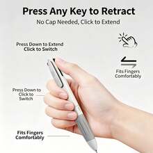 2pcs Retractable Ballpoint Pen Set, Morandi Color Series Anti-Slip Silicone Grip, 3 Colors In One Pen, 0.5mm Nib, Smooth Ink Flow, Writing Fluently, Learning Stationery, School And Office Supplies, Back To School - Multicolor - View 6