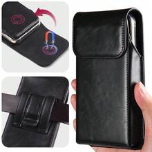 Phone Belt Holster With Card Slot, Fits Up To 7-Inch Phones, Magnetic Closure Phone Storage Bag, Men's Waist Bag, Compatible With IPhone 17/16/15/14/13 Pro Max - Black - View 8