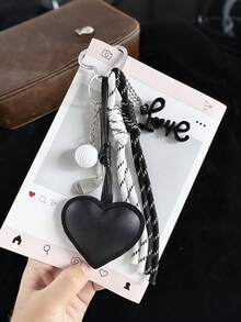 Yogodlns Flaming Sexy Big Red Lips Key Chain Creative Bag Leather Heart Pendant Hanging Decoration Valentine's Day Gift Accessory Creative Simple Rope Pendant - Multicolor - View 2