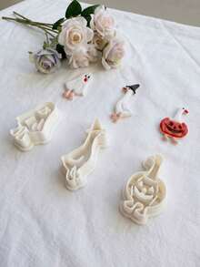 Spooky Clay Cutters Goose Shapes, Halloween Goose Cutter Molds For Polymer Clay Earrings Pendants, DIY Jewelry Making Supplies, Modeling Clay Tools - White - View 3