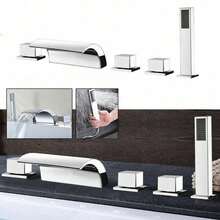 Waterfall Faucet, Bathroom Waterfall Faucet, Bathroom Faucet, Tub Sink Mixer Tap + Hand Shower - Waterfall Faucet - View 12
