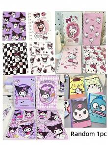 SANRIO Series B5 Notebook, Kitty, My Melody, Kuromi, Cinnamoroll, Pochacc 8 Classic Character Covers, Random Style, Daily Office Supplies Notebook, Comfortable Writing - Multicolor - View 11