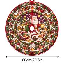 1pc Santa Claus Snowy Night Pattern Christmas Tree Skirt, Elegant Color Holiday Decoration, 5 Sizes, Unisex Holiday Gift, Suitable For Home And Party Christmas Decor - Santa's Snowy Night - View 12