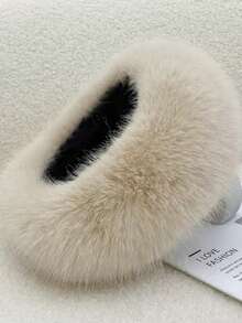 Winter Fluffy Open Top Hat Faux Fox Fur Hat Band Thickened Warm Faux Fur Brimless Hat - Multicolor - View 13