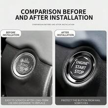 Transparent Silicone One-Touch Start Button Protector, Car Start/Stop Button Anti-Scratch Wear-Resistant Round Sticker, Self-Adhesive Interior Decoration Protective Accessory - A - View 8