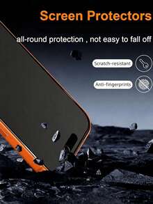 2pcs Matte Privacy Screen Protector, Full Coverage Anti-Peeping, Sensitive Touch And Smooth Feel, Privacy Protection Anti-Fingerprint Anti-Oil Anti-Shock Anti-Scratch, Perfect Fit, Compatible With Phone Cases, Compatible With Iphone 18 Pro Max / 18 Pro / 18 / 17 Pro Max / 17 Pro / 17 / 16 Pro Max / 16 / 15 Pro / 15 / 14 Plus / 13 / 12 / 11 / X Series - Black - View 5