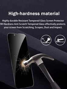 Mr. War Gorilla 3pcs Anti-Peeping Tempered Glass Screen Protector Compatible With IPhone Ultra/18 Pro Max/18 Pro/18/17e/17 Pro Max/17 Air/16 Pro Max/16E/16 Plus/15 Pro Max/14/13/12/11 Pro Max/X/XR/XS Max And Other Series, Anti-Fingerprint, 9H Hardness, Shockproof And Anti-Drop, Perfect Fit, Compatible With Phone Cases, High Transparency, High Definition, Full Protection For Your Phone. - Black - View 7