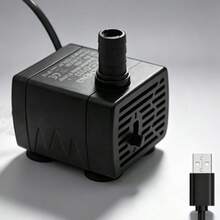 USB Aquarium Fish Tank Water Circulation Pump, Ultra Quiet 5V 1‑5W Mini Submersible Adjustable Flow Filtration Pump For Pet Fountain - Black - View 6