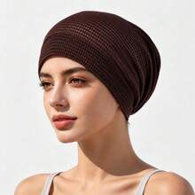 1pc Women's Super Elastic Soft Mesh Headwrap Cap, Breathable Comfortable Underscarf - One Size Fits All - View 10