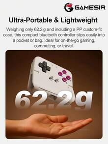 GameSir Pocket Taco Retro Game Controller For IOS Android Mobile Games, Compatible With Switch 2/1, Bluetooth Connection, Vertical Grip Gaming Experience, Portable, 600mAh Battery, Lightweight, Milk White And Atomic Purple - View 5