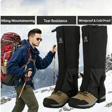 2pcs Breathable Polyester Waterproof Leg Gaiters, Suitable For Hiking, Hunting, Camping, Mountaineering, Skiing And Desert Exploration, Unisex Hiking Leg Gaiters - Black - View 4