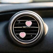 4pcs Lace Heart Car Air Vent Decor, Simple & Fashionable, Suitable For Women's Car Interior Accessories, Perfect Holiday Gift, Fragrance-Free - For Decoration Only - A - View 4