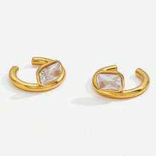 1pc Women's Stainless Steel Gold Ear Cuffs, Fashionable Punk Style Clip-On Earrings, No Piercing Required, Daily Wear, Gift For Sisters - Ear Cuff - View 5