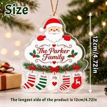 Custom Snowman Family Ornament, Personalized Christmas Tree Hanging Decor, Festive Holiday Party Decoration, Customized Family Name Keepsake, Customizable 2-5 Names Xmas Gift For Home, Winter Tree Ornament, Christmas Ornament, Family, Friends - Style C - View 3