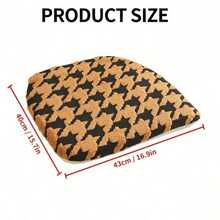 1pc Thick Padded Houndstooth Seat Cushion, Cozy Fluffy Square Chair Pad, Multi‑Color Warm Cushion For Living Room Dining Room Home Decor - Seat Cushion - View 4