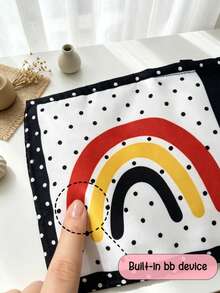 BBSKY 1pc Black & White High Contrast Cloth Book For Baby Boys & Girls, Soft Foldable Cloth Book Toy With Built-In Squeaker, Early Visual Stimulation Sensory Interactive Toy, Suitable As Newborn Baby Gift - Multicolor - View 4