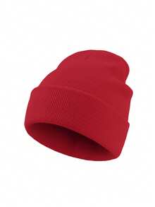 1pc Unisex Solid‑Color Cuffed Ribbed Knitted Beanie Hat, Multi‑Color Options, Soft Warm Stretchy Fall Winter Headwear, Casual Cap For Outdoor Trips - Multicolor - View 19